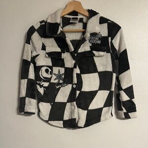Black and White Checkered Fleece sweater